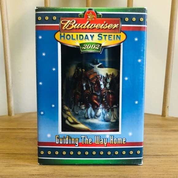 Vintage Budweiser 2002 Holiday Beer Stein “Guiding The Way Home” - Picture 9 of 10